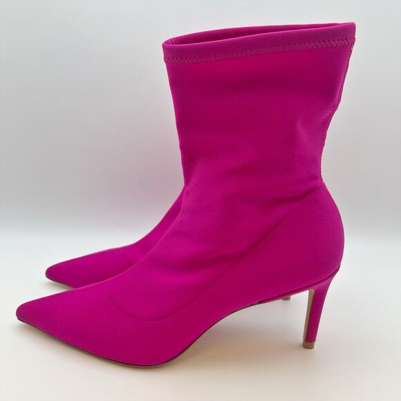 Stuart Weitzman Women's Stuart 75 Stretch Bootie Size 7.5 Pink Magenta NWOB - Picture 9 of 13